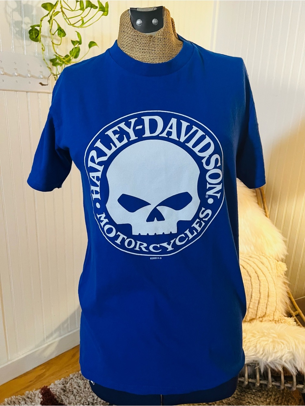 Harley-Davidson Royal Blue Skull Logo Short Sleeve Tee